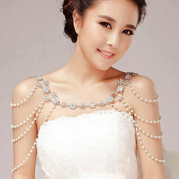 Crystal Pearl Shoulder Accessory