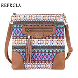 Pattern Embroidered Shoulder Bag