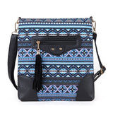 Pattern Embroidered Shoulder Bag