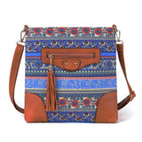 Pattern Embroidered Shoulder Bag