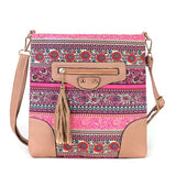 Pattern Embroidered Shoulder Bag