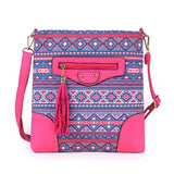 Pattern Embroidered Shoulder Bag