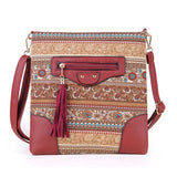 Pattern Embroidered Shoulder Bag