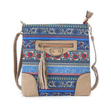 Pattern Embroidered Shoulder Bag