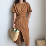 Cotton Short Sleeve Casual Dress