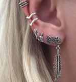 7 Pcs/Set Ring Vintage Style Earrings