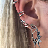7 Pcs/Set Ring Vintage Style Earrings