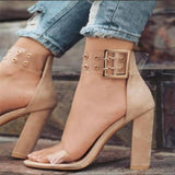 Transparent Belt Heel Shoes
