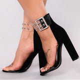 Transparent Belt Heel Shoes