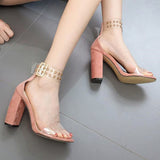Transparent Belt Heel Shoes