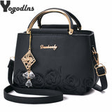 Embossed Floral Shoulder Bag