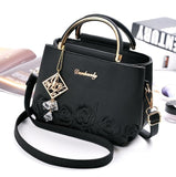 Embossed Floral Shoulder Bag