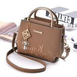 Embossed Floral Shoulder Bag