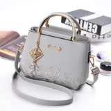 Embossed Floral Shoulder Bag