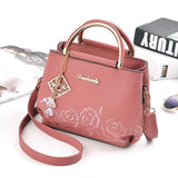 Embossed Floral Shoulder Bag