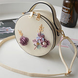 Round Ornate Leather Shoulder Bag