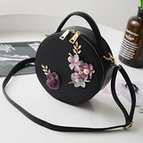 Round Ornate Leather Shoulder Bag