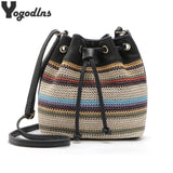 Rope Stripe Bucket Shoulder Bag