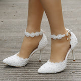 Pearl Flower Wedding High Heels Shoes