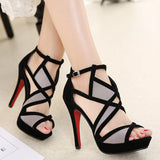 Cross Strap  Heels Shoes