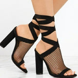Mesh Slingbacks Heels Shoes