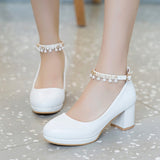Low Heeled White Wedding Shoes