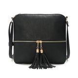 Tassel Zipper Shoulder Bag