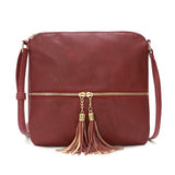 Tassel Zipper Shoulder Bag