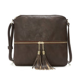 Tassel Zipper Shoulder Bag