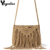 Rope Tassel Knitting Shoulder Bag