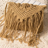 Rope Tassel Knitting Shoulder Bag