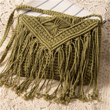 Rope Tassel Knitting Shoulder Bag