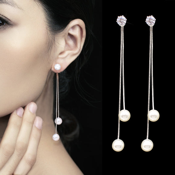 Long Chain Pearl Earring