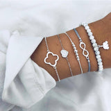 4 Pcs/ Set  Bead Bracelets