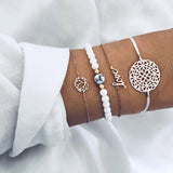 4 Pcs/ Set  Bead Bracelets