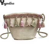 Knitted Rope Tassel Shoulder Bag
