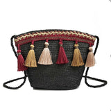 Knitted Rope Tassel Shoulder Bag
