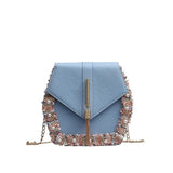 Embroidered Hexagon Shoulder Bag