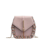 Embroidered Hexagon Shoulder Bag