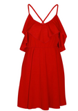 Cross Drawstring Strap  Dress