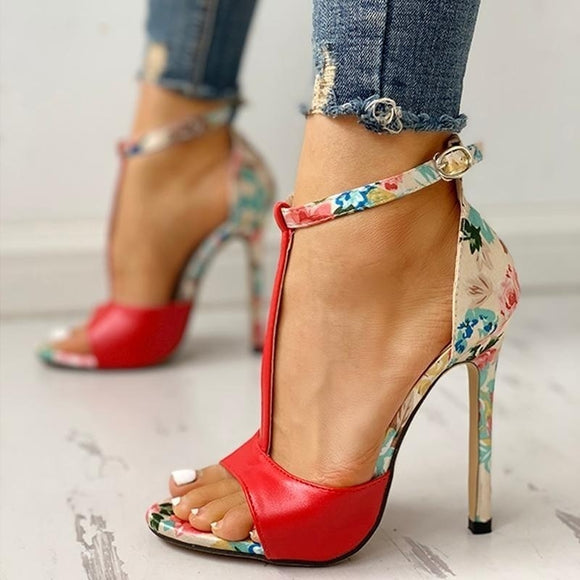 Flower Detailed Heeled Shoes