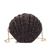 Silvery Sea Shell Shoulder Bag