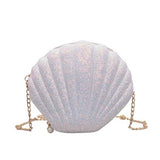 Silvery Sea Shell Shoulder Bag