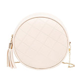 Round Leather Shoulder Bag