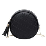 Round Leather Shoulder Bag