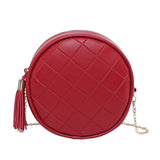 Round Leather Shoulder Bag