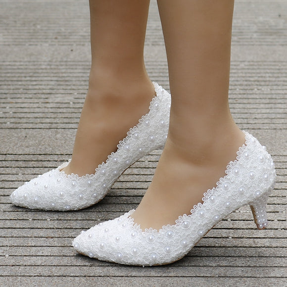 Pearl Flower Wedding Shoes