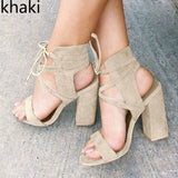 Thin Lace-up Shoes Heel