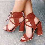 Thin Lace-up Shoes Heel